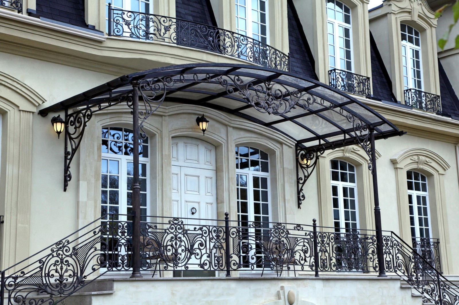 Villa hand forged steel balustrades