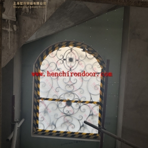 Wrought iron glass windows