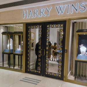 Classic French Double Front Door in Black Metal Frame 