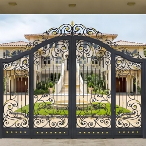 Home Villa Luxury Wrought Iron Driveway Gates China 