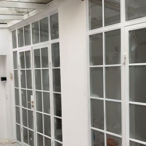 Elegant Arch-Top Iron Entry Doors With Openable Glass Panels & Ornate Scrollwork China