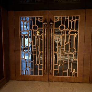 Exterior Wrought Iron Pivot Door Modern Entry Glass Doors