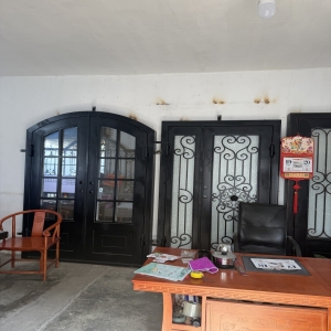 Modern Grille Design Glass Entrance French Exterior Doors Iron Front Door for House