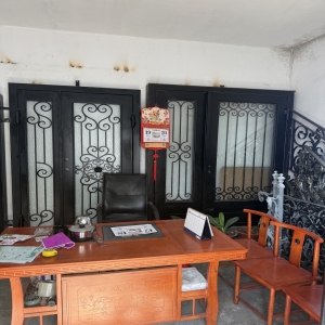 China Modern Grille Design Glass Entrance French Exterior Doors Iron Front Door for House