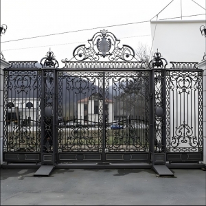 Fancy Home Villa Driveway Wrought Iron Gates Design