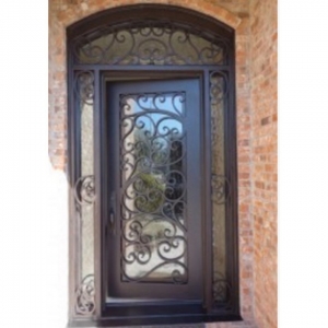 American Popular Style Hand Forged Wrought Iron Front Door Design China For Australia House