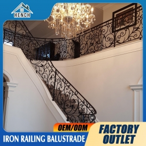 Custom Metal Stair Wrought Iron Railing China Design Iron Balustrade Handrail