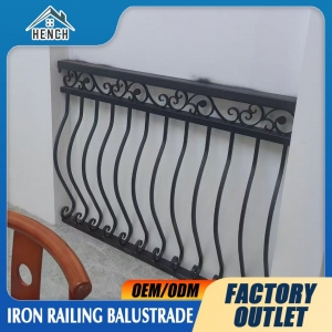 Fancy Wholesale Wrought Iron Railing Round Balcony Fence Wrought Iron Balusters for Outdoor China Design