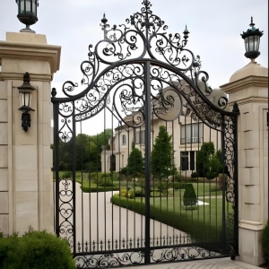 Steel Metal Classical Victorian Style Wrought Iron Driveway Gates China Design