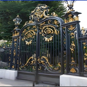 Luxury Refined Fancy Wrought Iron Driveway Gates China For Sale
