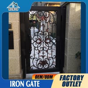 7ftx14ft Wrought Iron Driveway Security Gate Wrought Iron Doors China For Sale