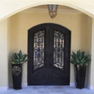 Customised Wrought Iron American Industrial Style Cast Iron Door China For Australia Home