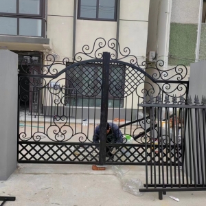 Luxury Double Swing Driveway Gate Wrought Iron Gates China For Villa