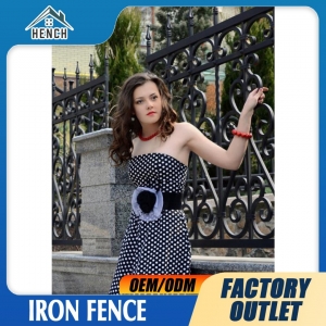 6ft*8ft New Design Luxury Wrought Iron Fence Panel Steel Metal Picket Ornamental Fence China For Home