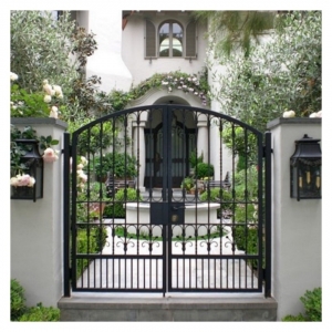 Main Modern Entrance Design Security Dual Swing Wrought Iron Driveway Gates China 