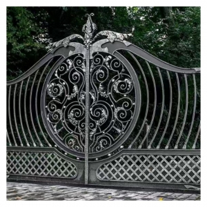 Power Coated Steel Driveway Gate China Wrought Iron Doors Designs