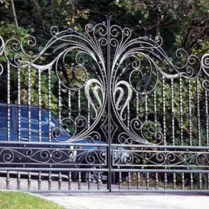 Courtyard Main Entrance Steel Wrought Iron Gate China European Ornate Metal Wrought Iron Door