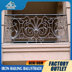 Wholesale Exterior Balustrades Handrails Balcony Fences Durable Public Industrial Security Wrought Iron Railing Design China For Sale
