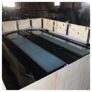 Wrought Iron Double Door Blending Trefoil Motifs and Thermal Break System