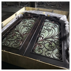 8\'x10\' Wrought Iron Double Front Door with Side Lites and Screen Door Australia Home