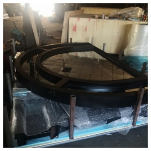 Arch 8\'x10\' Wrought Iron Double Front Door with Side Lites and Screen Door