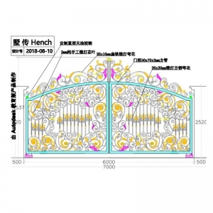 Luxury Design Custom Main Modern Entrance Design Security Dual Swing Wrought Iron Driveway Gates Australia