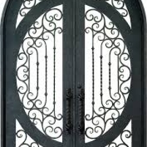 China Arch Top Thermal Break Exterior Wrought Iron Single Door 