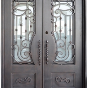 China Interior Exterior Wrought Iron Double Door